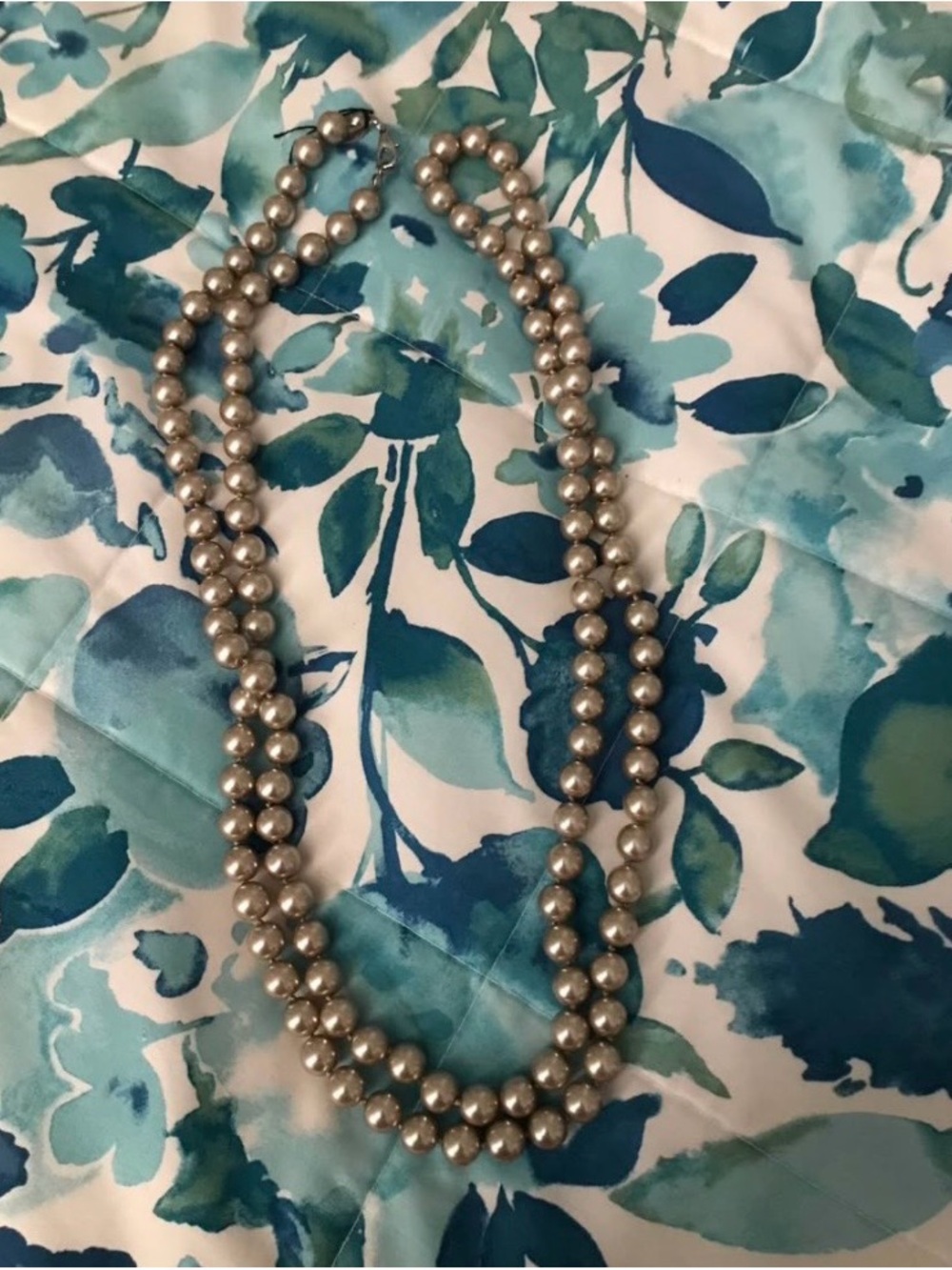 White House Black Market 52” Beige Pearl Necklace